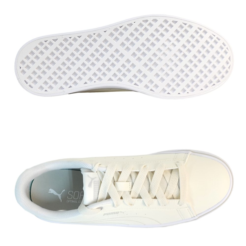 プーマ PUMA スニーカー メンズ レディース ローカット プーマ V コート バルク EB スニーカー アイボリー系 389908-04