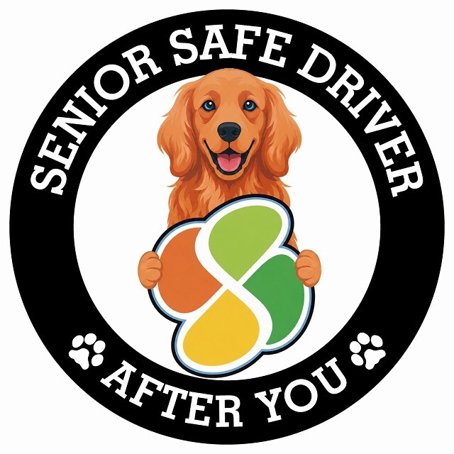 カーサイン 高齢者マーク SENIOR SAFE DRIVER アイリッシュセター ステッカー シール 直径13cm 肉球 日本製 車