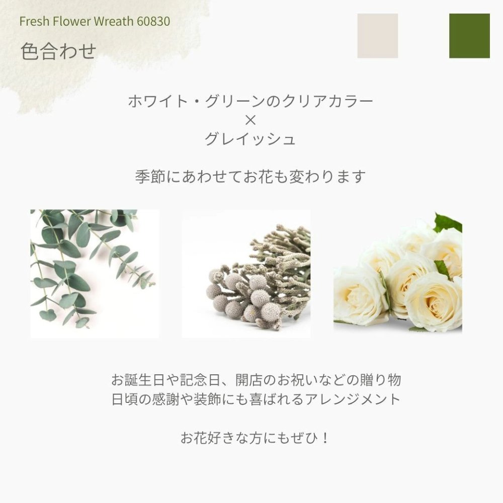 【 Silva Retreat】生花のフラワーリースです。新築のお祝いや開店のお祝い等、空間インテリアのように飾ることができるフラワーリースです。 送料無料 生花 誕生日 古希 喜寿 母の日 花 ギフト 送料無料 お礼 白 生花 お祝いアレンジメント 日頃の感謝 御祝 記念日 開店御祝い 自宅用 お供え フラワーギフト 展示会 楽屋花 受付 おしゃれ 土日発送 敬老の日 お中元 お歳暮　リース