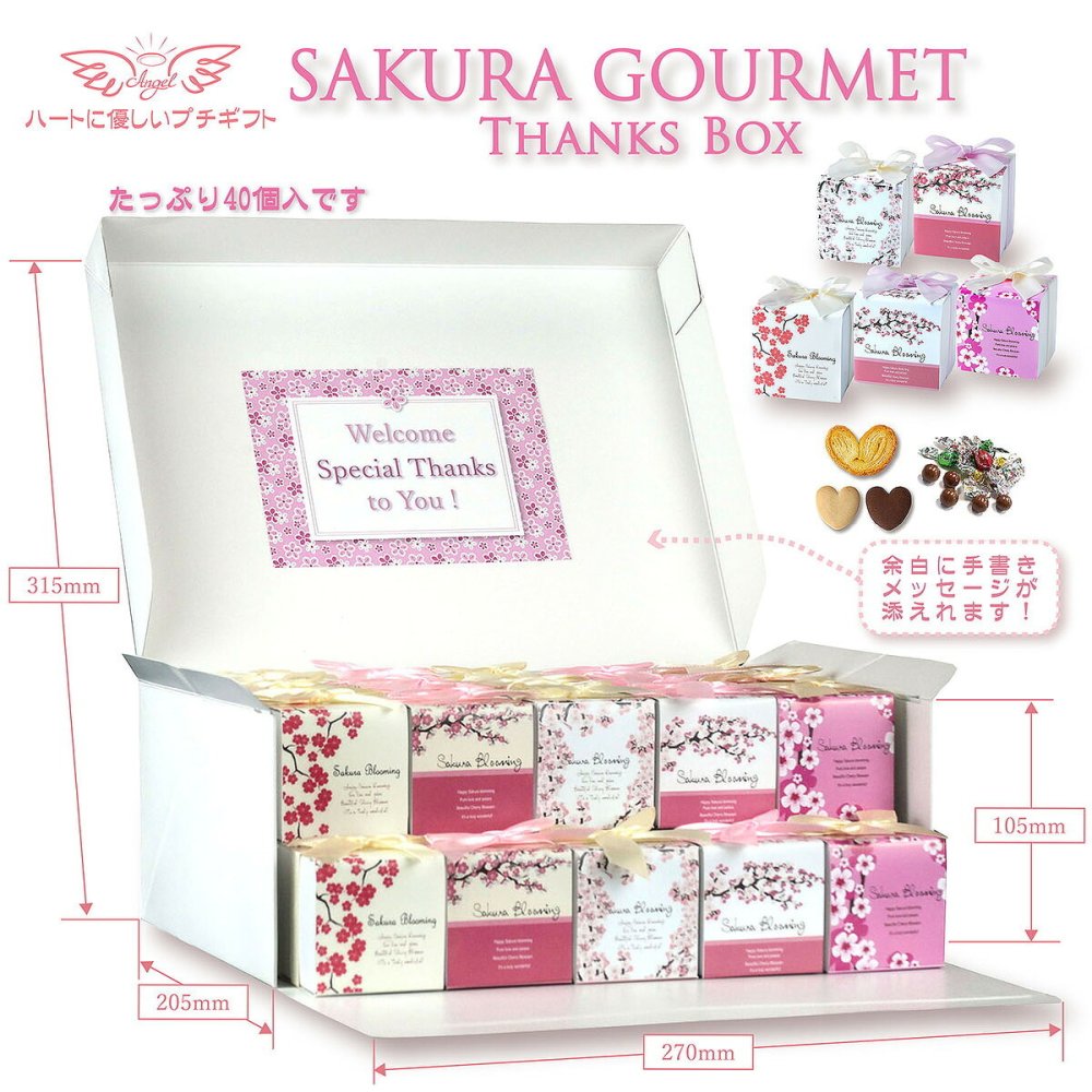 SAKURA 焼き菓子 チョコ 詰め合わせ ギフト BOX 3種8個入 計40セット クッキー パイ スイーツ 個包装 チョコレート【北海道・沖縄県・離島 配送不可】