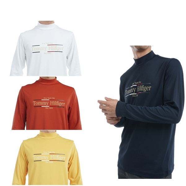 トミーヒルフィガー ゴルフ メンズ フロントロゴ 長袖モックネックシャツ TOMMY HILFIGER GOLF THMA465 秋冬モデル お誕生日祝い お祝い 記念品 お父さん 父の日 彼氏 男性 30代 40代 50代 60代  還暦祝い 敬老の日 人気プレゼント プレゼント