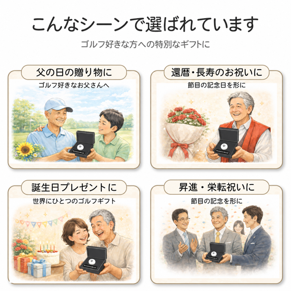 似顔絵 ゴルフボールスタンプ 名入れ 写真から作る オーダーメイド 選べる3種類の似顔絵タッチ ブルーインク マイボール 誤球防止 ゴルフ プレゼント 男性 女性 誕生日 還暦祝い 退職祝い 父の日 上司 ギフト
