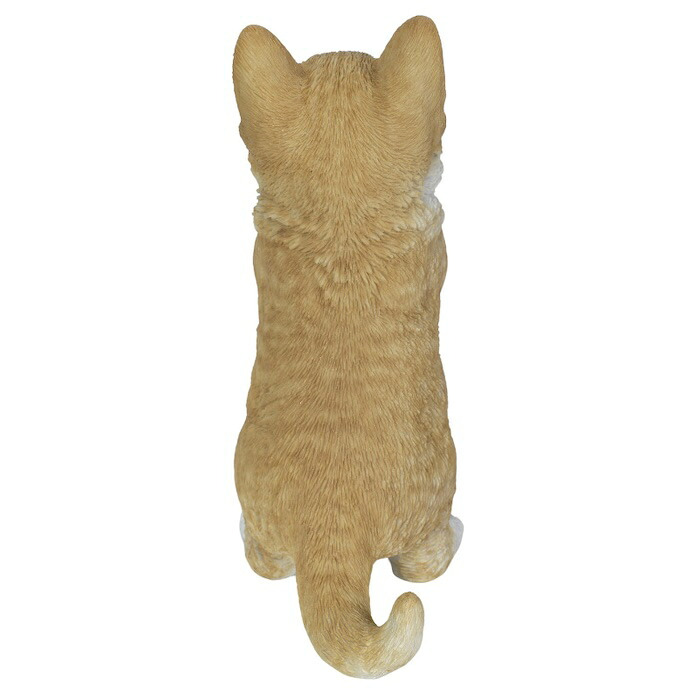 置物 猫 おねだりビスケットとら白猫 高さ23cm woobia ウービア リアル かわいい おしゃれ 玄関 インテリア オブジェ ガーデン とら猫 おねだり ねこ ネコ 動物 癒し 棚 北欧 プレゼント ギフト 新築祝い 猫好き