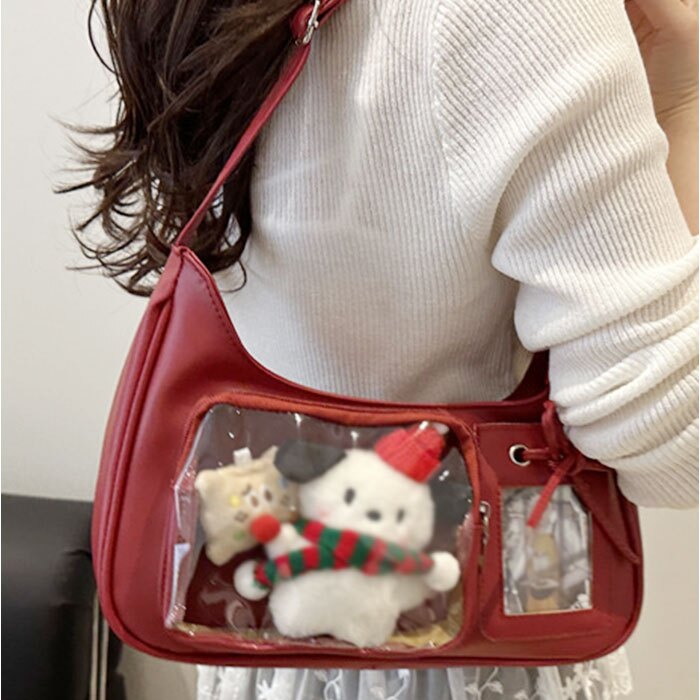 推し活 バッグ ぬいショルダー 通販 ミニショルダーバッグ クリアポケット 推し活グッズ オタ活 ぬいぐるみショルダー ショルダーバック 斜めがけバッグ 見せバッグ トレカケース デコバッグ かばん バック 小さめかばん シンプル レディースバッグ おしゃれ