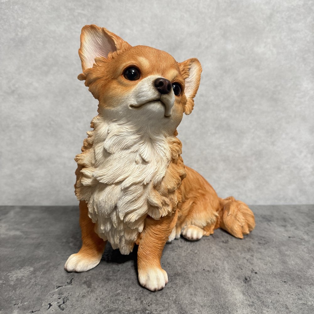 犬 置物 大きい 見上げるチワワ 横幅26.8cm woobia ウービア かわいい おしゃれ ガーデン インテリア オブジェ 巨大 プレゼント 北欧 玄関 雑貨 動物 モダン 面白い 庭 ギフト 屋外 家 リアル 玄関先 ガーデンオーナメント