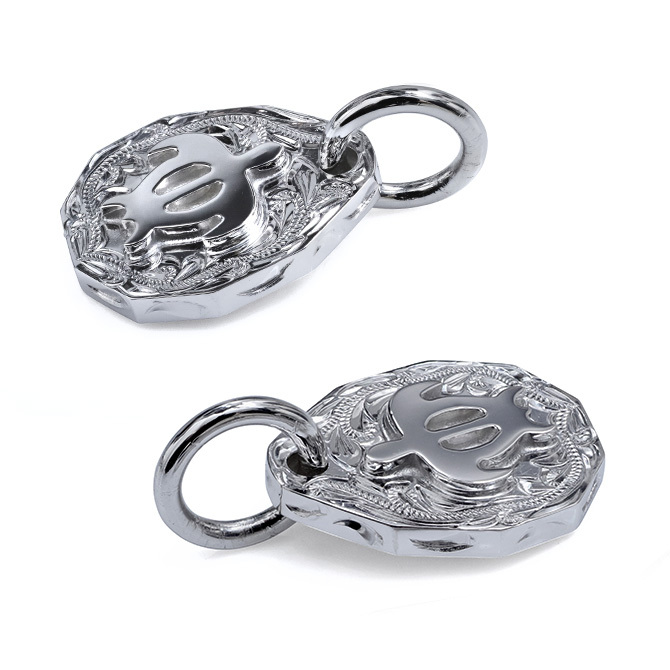 ハワイアンジュエリー ネックレス ホヌ シルバー ネックレス 刻印 無料 誕生石 浮彫りホヌ Sサイズ シンプル お守り シルバー925 ギフトラッピング可能 長さ選べる BY THE SEA バイザシー プレゼント ハロウィン 【品番：CG-SP325S】
