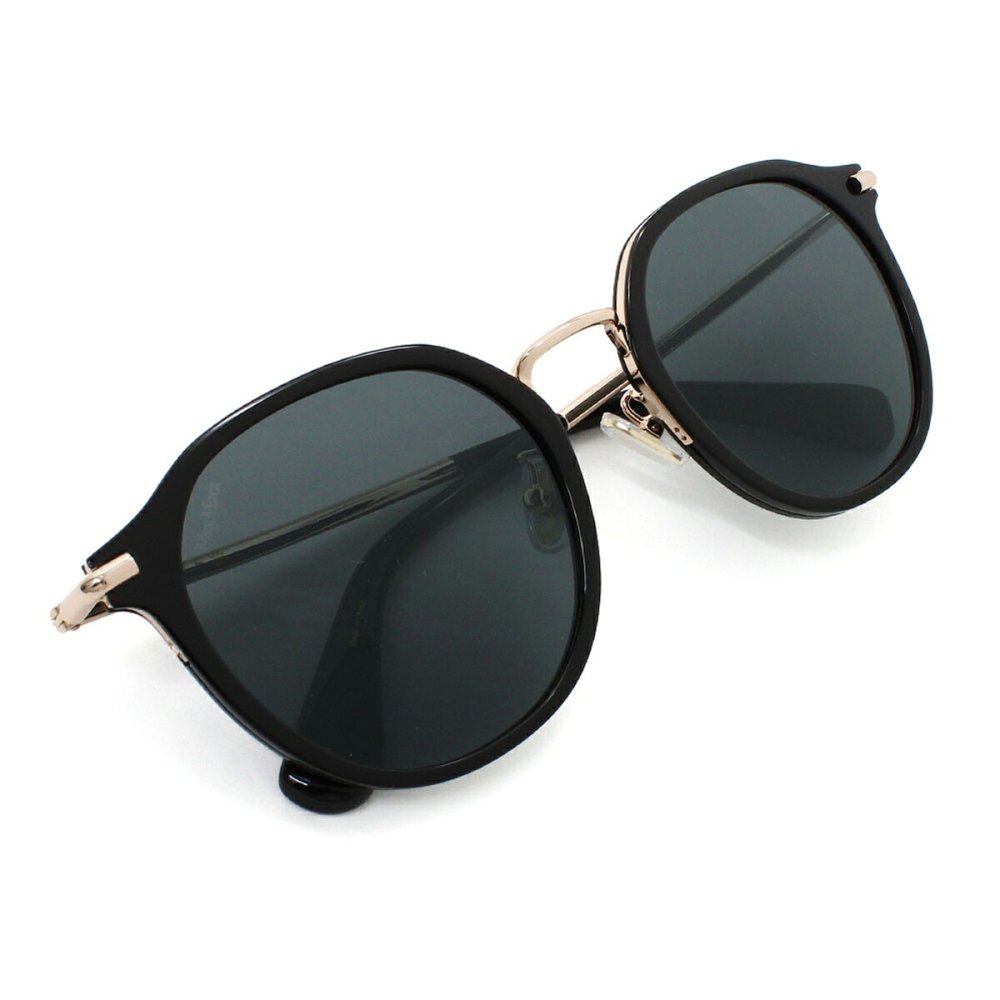 マックスマーラ Max Mara サングラス ノーズパッド UVカット アイウェア ボストン ウェリントン MM0147-K/S 01A 54 メンズ レディース ユニセックス ブラック+グレー 海外正規品