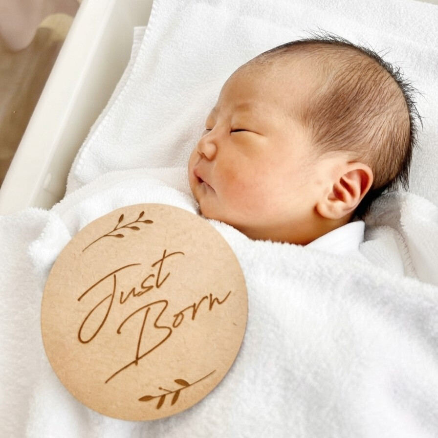 木製 マンスリー プレート Just Born New レター バナー フォト 月齢 ニューボーン ギフト 月齢 カード ウッド 命名書 木製 wood 誕生日 Birthday たんじょうび 子供 こども　カード　プロップス wood banner ガーランド 出産 準備 入院