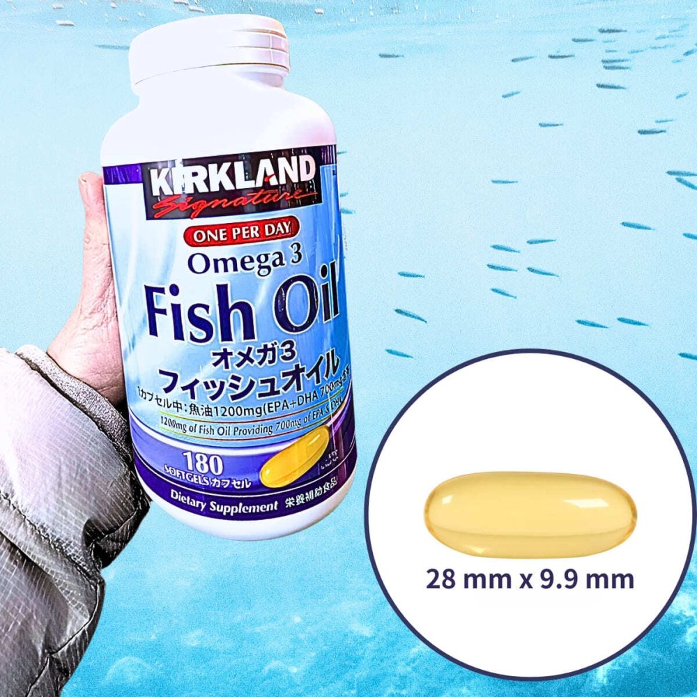 栄養補助食品　カークランドシグネチャー　オメガ3　フィッシュオイル　180粒　EPA・DHA含有精製魚油加工食品　カナダ製　#240669
