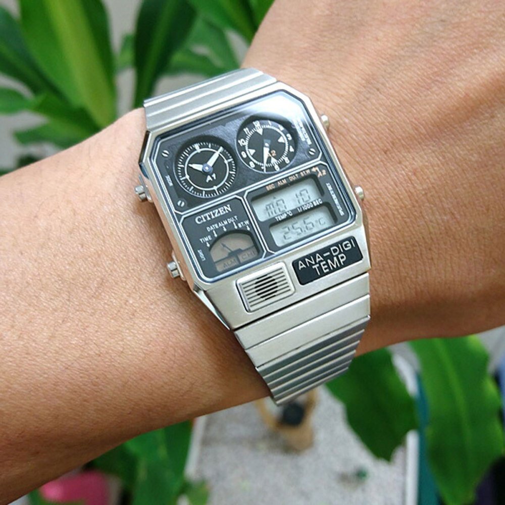 シチズン アナデジテンプ CITIZEN ANA-DIGI TEMP 復刻モデル 腕時計 メンズ レディース シルバー JG2101-78E