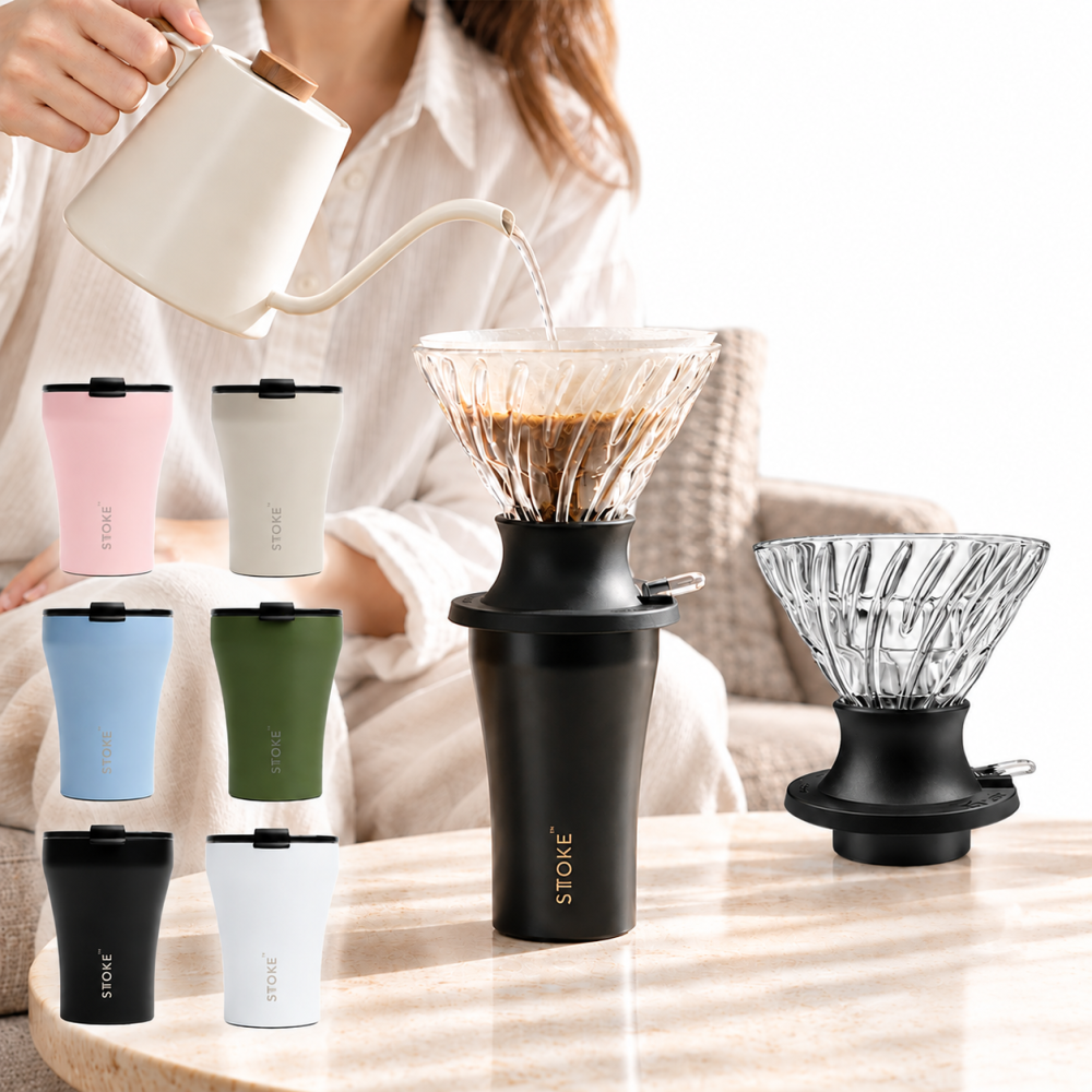 【ラッピング無料】STTOKE ストーク HARIO ハリオ タンブラー＆ドリッパー 2点セット S 240ml コーヒーギフト 浸漬式ドリッパー スイッチ SSD-200-B セラミック 真空断熱 保温 保冷 選べるカラー プレゼント