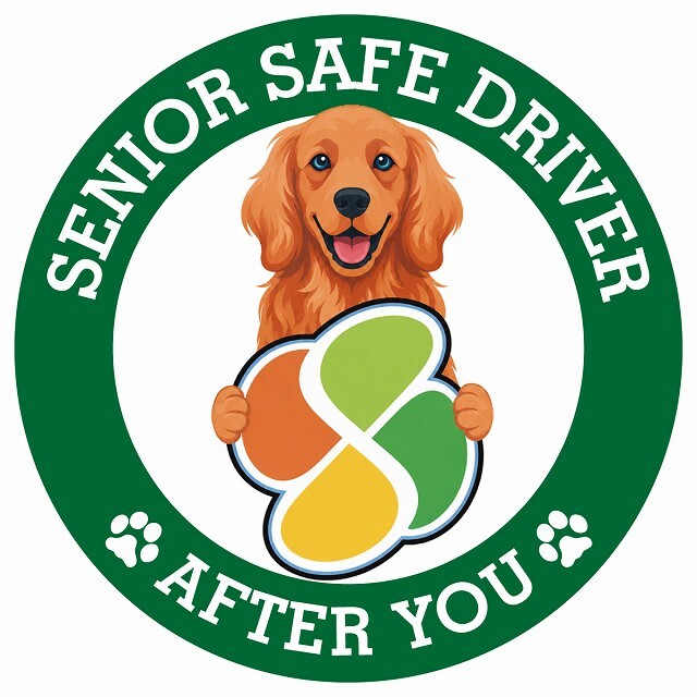 カーサイン 高齢者マーク SENIOR SAFE DRIVER アイリッシュセター ステッカー シール 直径13cm 肉球 日本製 車