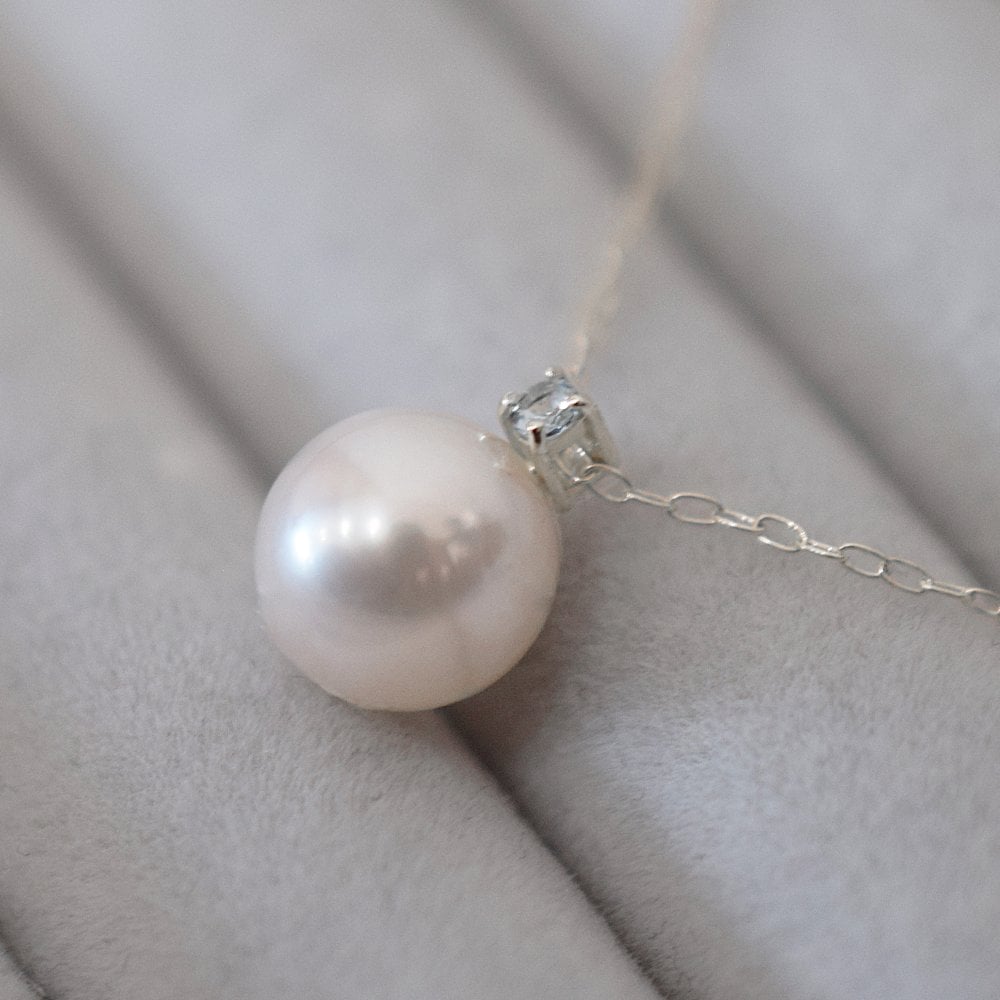 ［pearl599］ 8mm - 8.5mm ホワイトピンク ペンダント ネックレス 3月 誕生石 アクアマリン あこや真珠