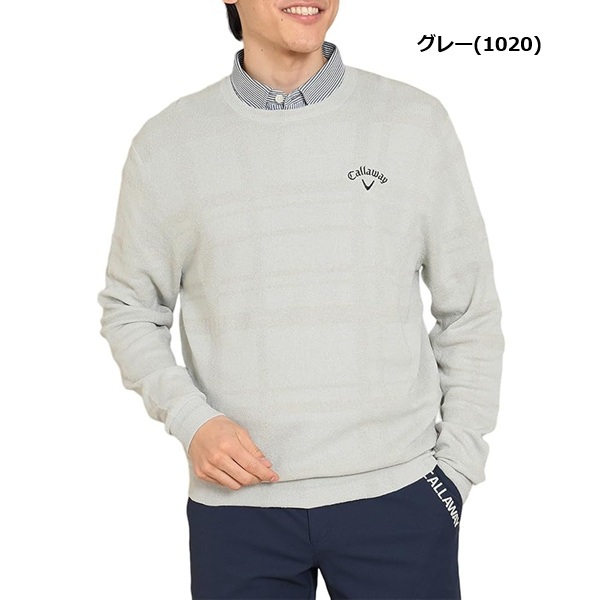 キャロウェイ ゴルフ メンズ セーター チェック柄 クルーネックニット Callaway Golf  C24118100 春夏モデル お誕生日祝い お祝い 記念品 30代 40代 50代 60代 母の日 お母さん 還暦祝い 敬老の日 彼女 人気プレゼント プレゼント