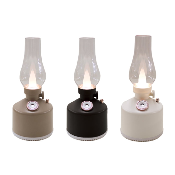 超音波式加湿器 充電式 コードレス PAFBY パフビー オイルランプスタイル 加湿器 LEDライト おしゃれ 静音 280ml オイルランプ風 レトロ デザイン 北欧風 コンパクト 卓上 ポータブル 乾燥対策 潤い 冬家電 プレゼント 新生活 【選べる特典付】