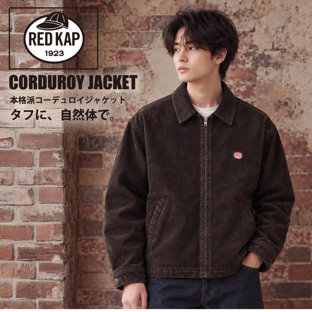 REDKAP レッドキャップ コーデュロイ ジャケット ドリズラージャケット メンズ RDK-2603 スイングトップ ブルゾン アウター YKK 太畝 8WEL 総裏 ツイル ワンウォッシュ ドローコード ワイドシルエット ストリート カジュアル アメカジ M L XL 2026FW Karlas