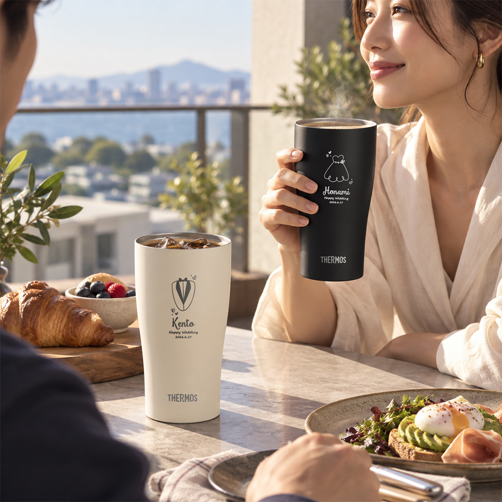 サーモス 名入れ カラー真空断熱タンブラー ペア・単品 420ml☆ 【真空断熱構造　保冷　保温　結露しない】 【結婚祝い】 【父の日】 【母の日】 誕生日・記念日・敬老の日 などのプレゼントにオススメ！  【メッセージカード無料】 