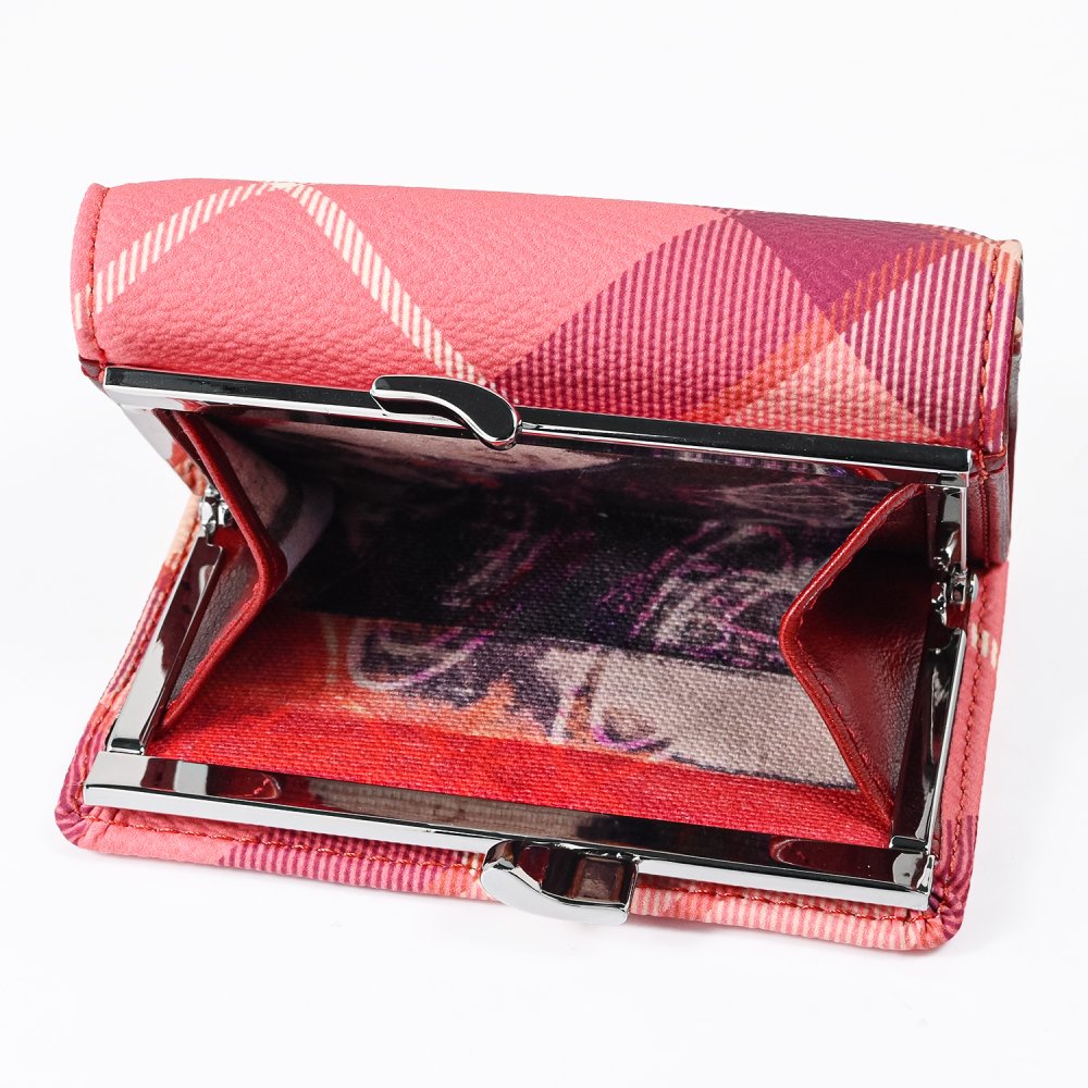 ヴィヴィアンウエストウッド Vivienne Westwood 三つ折り財布 コンパクト がま口小銭入れ付き タータンチェック ウォレット レディース フレッシャーピンク 5115002MW S002L G201 折財布 送別会 誕生日 お中元 結婚祝い 結婚式 彼女 妻 女性 財布 高級 父の日 母の日【スペシャルラッピング660円(別売り)】 即日発送ファッション小物 ホワイトデー