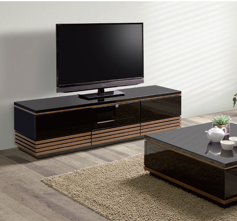 テレビ台 テレビボード バイカラー ローボード 幅 210cm 艶有り UV塗装 鏡面仕上げ ツートン ツートンカラー 傷に強い 天然木 ウォールナット ホワイトオーク 引出し 扉 収納 ルーバー