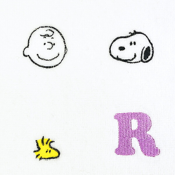 スヌーピー ミニタオル アイコン(R) イニシャル アイボリー ハンカチ SNOOPY