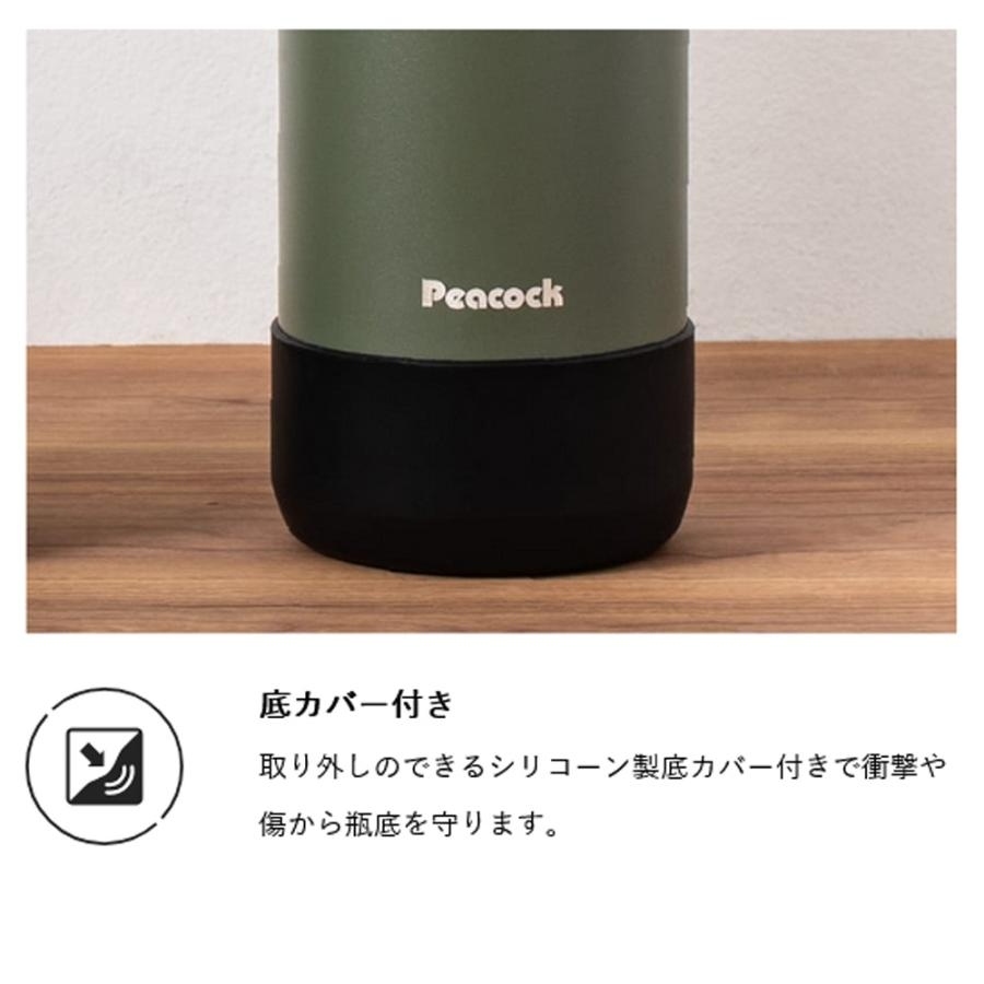 【ラッピング無料】ピーコック AJL-R100 ステンレスボトル 1000ml 炭酸 スポーツドリンク対応 保冷専用 ハンドル付き カーキ ベージュ ギフト 熱中症対策グッズ 水筒 部活 キャンプ アウトドア用 入学祝い