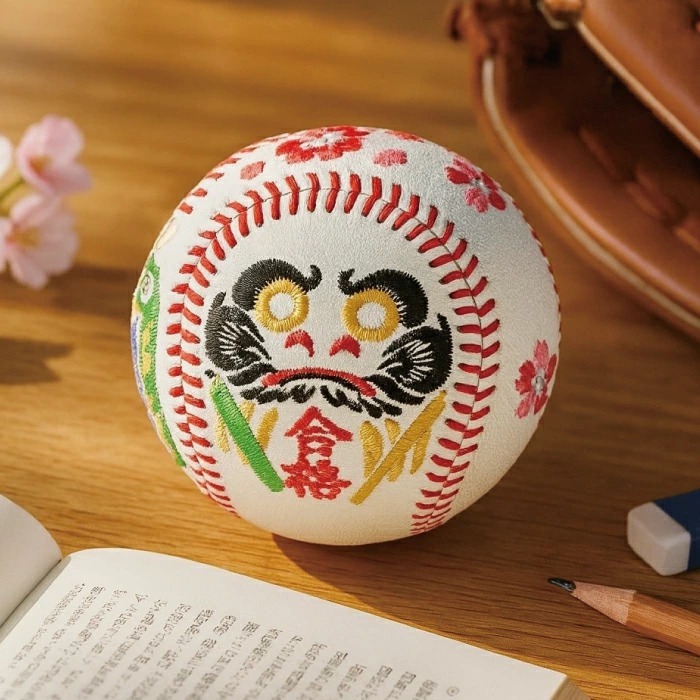 野球ボール型 達磨 合格祈願 だるまボール