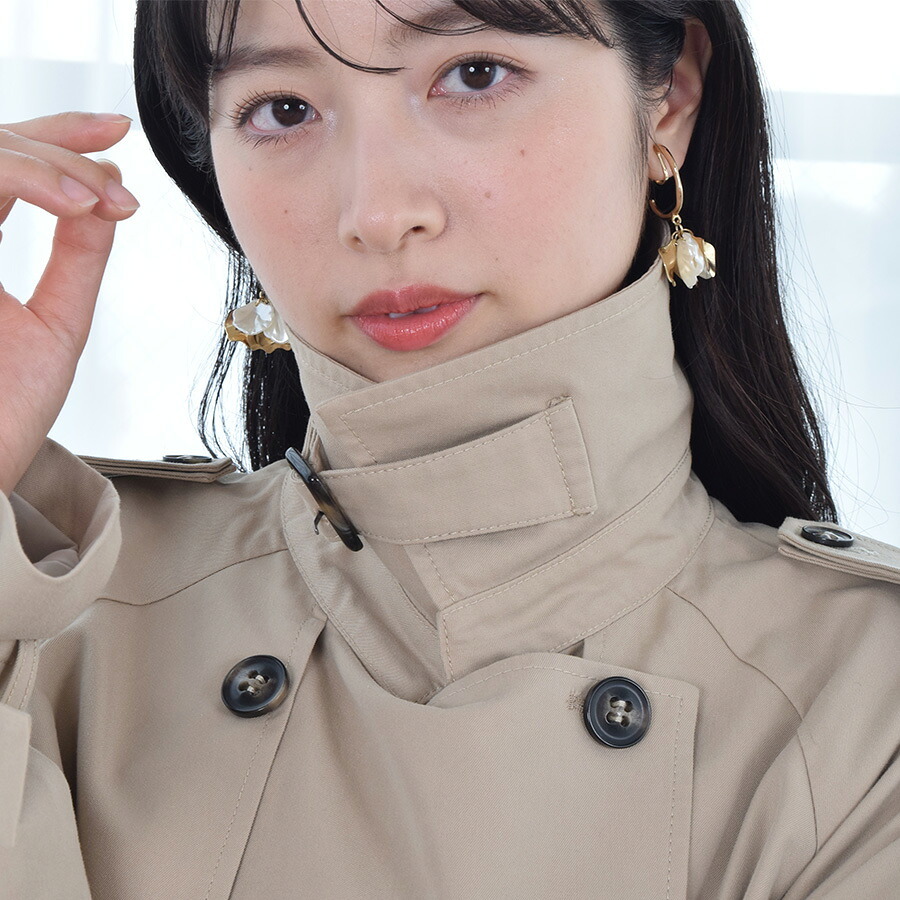 トレンチコート TCギャバジンレディース スプリングコート ハーフオーバートレンチ ハーフコート オフィス 通勤 春トレンチ コート カジュアル (lc3272)
