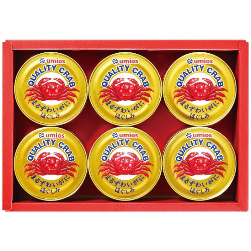 【ギフト対応無料】お歳暮・冬ギフト Umios まるずわいがにほぐしみ缶詰合せ MZ-5A (MZ-5A) ※送料無料(北海道・沖縄は除く)