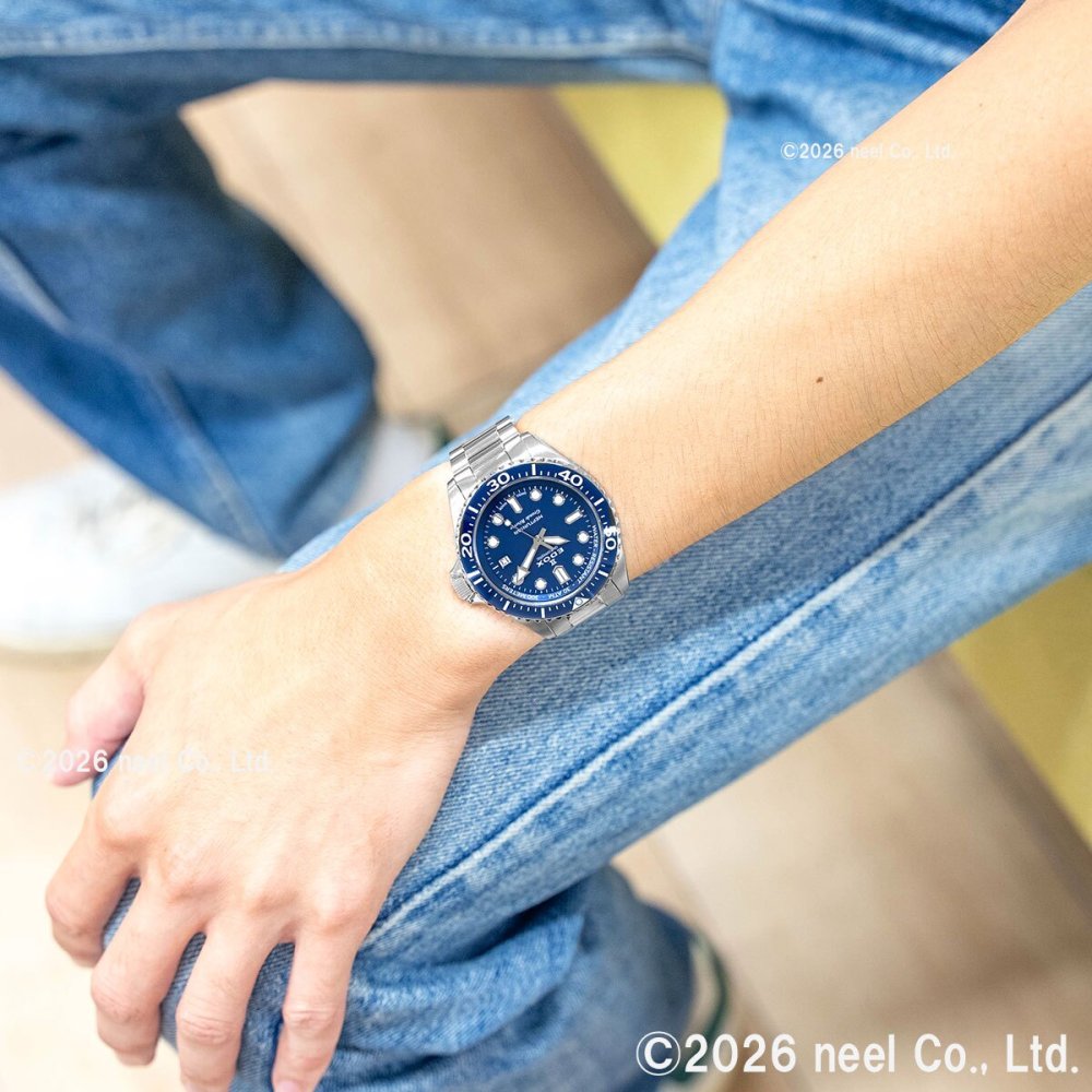 エドックス EDOX ネプチュニアン グランデ リザーブ デイト オートマティック 腕時計 メンズ 自動巻き ダイバーズウォッチ 80801-3BUM-BUIN NEPTUNIAN