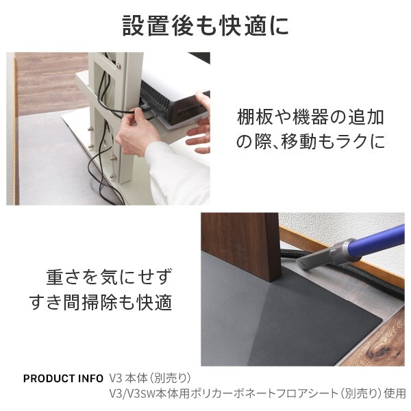 WALLインテリアテレビスタンドV3ロータイプコーナー兼用自立ベース専用 ポリカーボネートフロアシート テレビ台 テレビスタンド 部品 パーツ フローリング 床保護パネル 床 シート 傷防止 キズ防止 汚れ防止 保護 WALLオプション 新生活