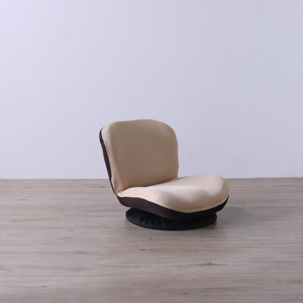 高座椅子 カム 回転式 リクライニング 完成品 360度回転 ブラック・ベージュ W52×D58~92×H52cm座面高15cm 座椅子 リクライニングチェア パーソナルチェア 肘付き ブラック ベージュ おしゃれ