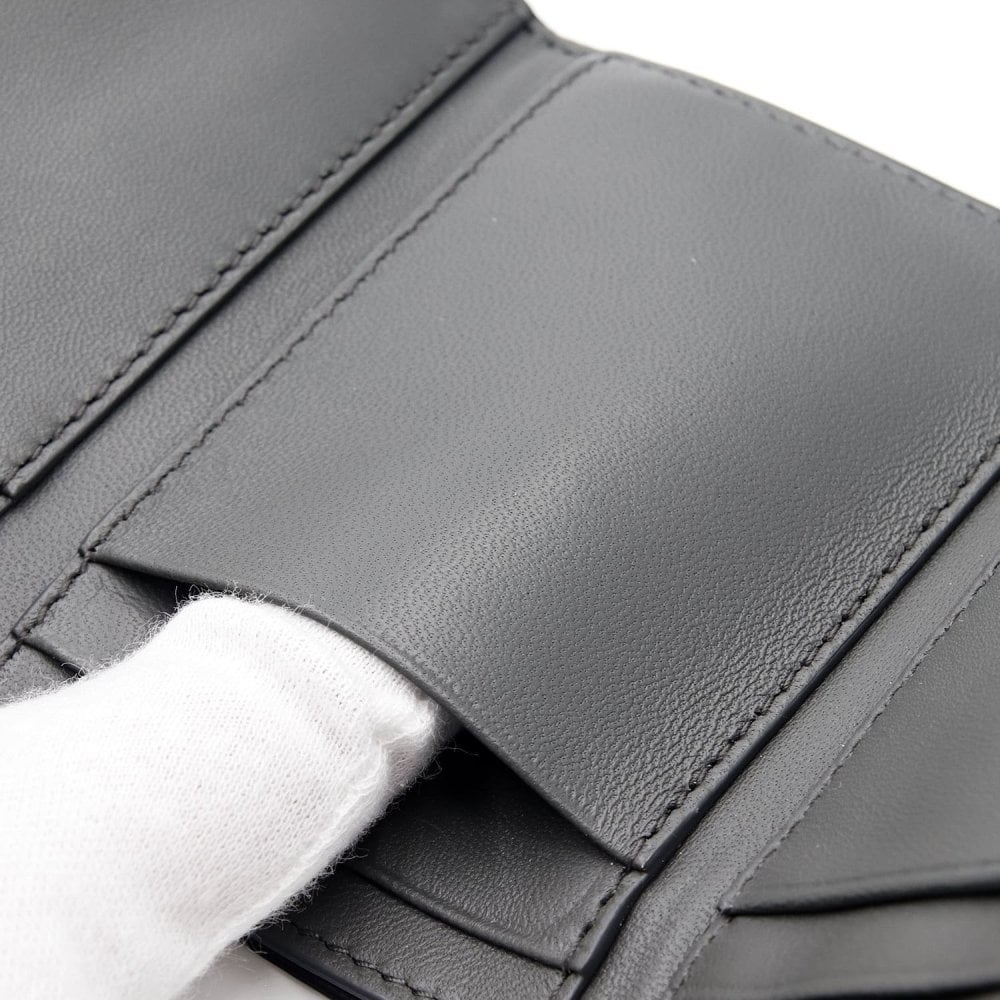 ボッテガヴェネタ BOTTEGA VENETA 三つ折り財布 イントレチャート メンズ レディース ブラック 黒 グレー 小銭入れ付き ミニ財布 ラムレザー 本革 カード入れ6つ 515385 V3UN2 1295 コンパクト