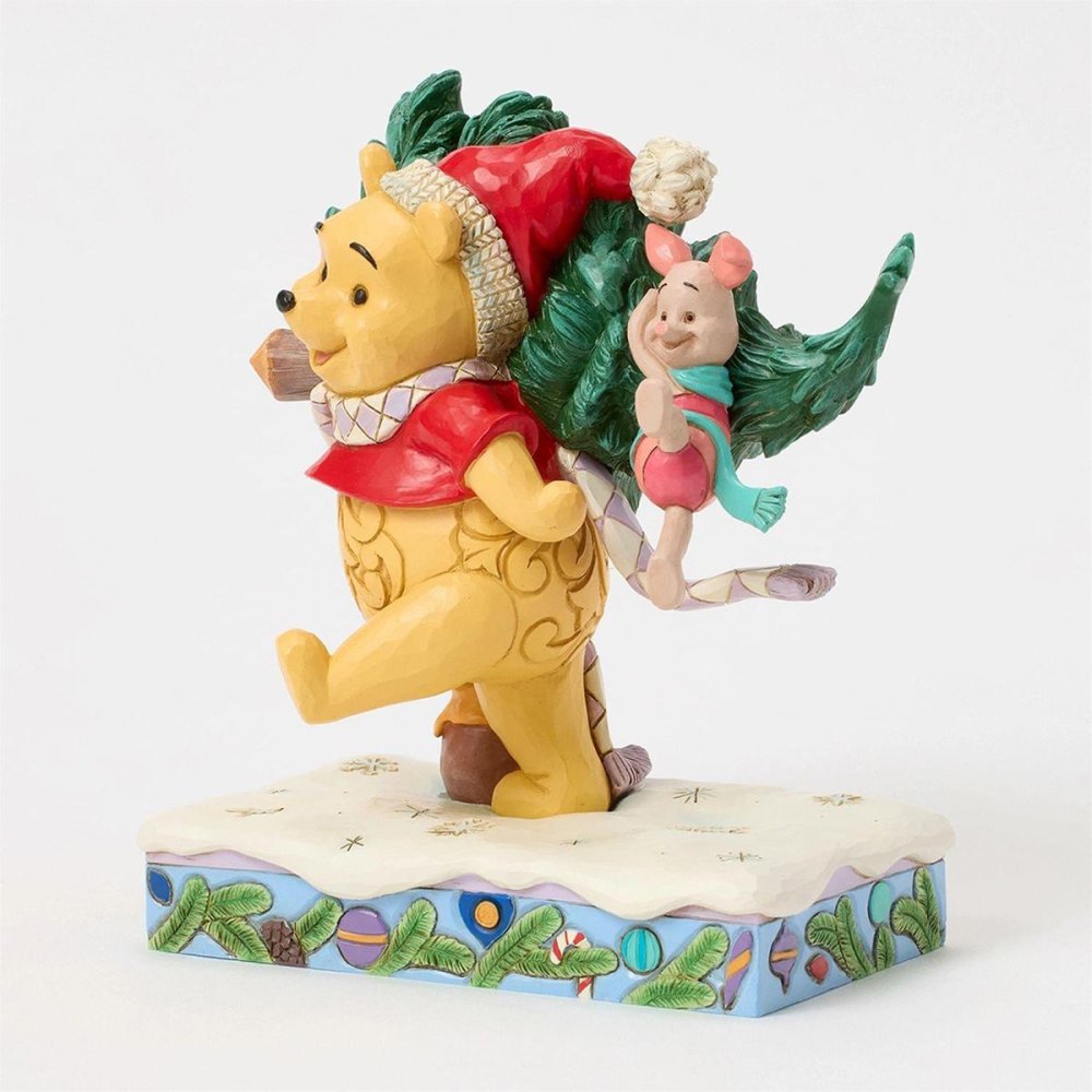 プー&ピグレット クリスマスツリー 15.8cm くまのプーさん クリスマス | ディズニー トラディションズ ジムショア グッズ フィギュア 人形 置物 彫刻 Jim Shore 正規輸入品