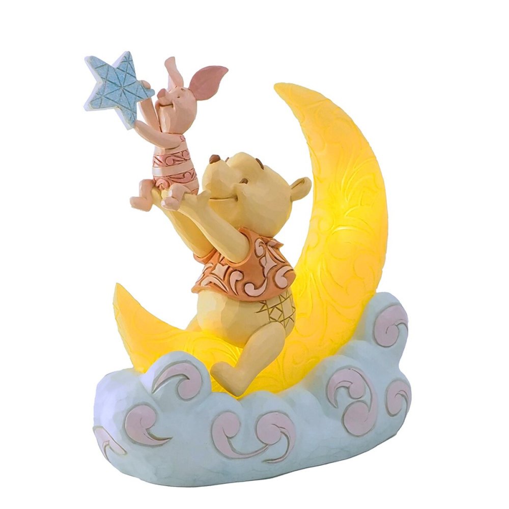 プー&ピグレット LED ムーン 17.7cm 星 くまのプーさん | ディズニー トラディションズ ジムショア グッズ フィギュア 人形 置物 彫刻 Jim Shore 正規輸入品
