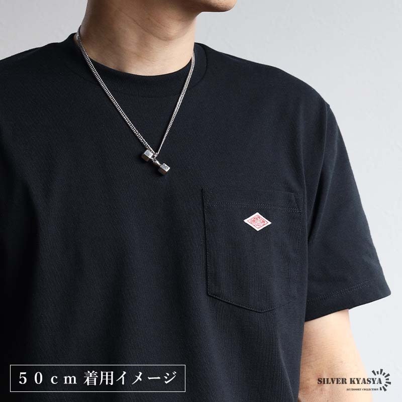 シルバー925 ダンベルネックレス ユニーク ペンダントネックレス メンズネックレス シルバー ダブル喜平チェーン 6面カット メタリック 重厚感 個性的 精巧 リアル 筋トレ スポーツ 男性 金属アレルギー対応