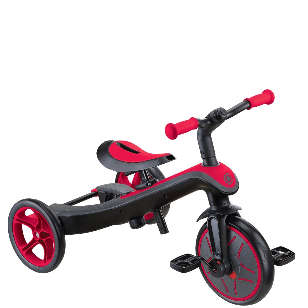 誕生日プレゼント GLOBBER グロッバー エクスプローラー トライク 3in1 三輪車 手押し棒付き トレーニングバイク キックバイク 二輪 変形 工具不要 自転車デビュー前 おでかけ 18カ月 1歳半 2歳 3歳 4歳 5歳 体重20kgまで レッド 男の子 女の子 お祝い ギフト