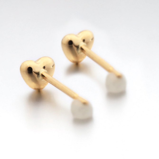 K18 ゴールド ピアス ハートピアス 18金 18K 片耳(1個)購入可 K18イエローゴールド K18ピンクゴールド K14ホワイトゴールド スタッドピアス 小ぶり 可愛い シンプル 彼女 妻 女性 レディース 誕生日 プレゼント ハロウィン 【品番：RME-917MY】