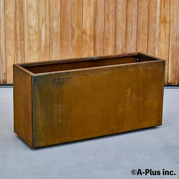 コールテン鋼 高級植木鉢 おしゃれ 大型 横長 長方形 W900 アンティーク 経年美 Patina レクタングルプランターL900 A-PLUS 屋外 観葉植物 多肉植物 寄せ植え 花 鉢カバー 北欧 モダン ガーデニング 玄関 庭 テラス パティナ