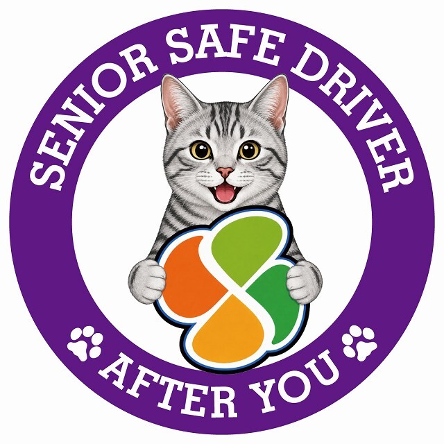 カーサイン 高齢者マーク SENIOR SAFE DRIVER サバトラ ステッカー シール 直径13cm 肉球 日本製 車
