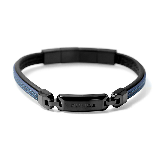 ポリス ブレスレット メンズ ブランド POLICE LAYERLOCK GB0082903 ブルー ブラック アクセサリー