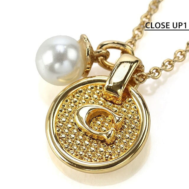 コーチ ネックレス レディース ブランド COACH シグネチャー C テクスチャード コイン 581274GLD710 ゴールド アクセサリー