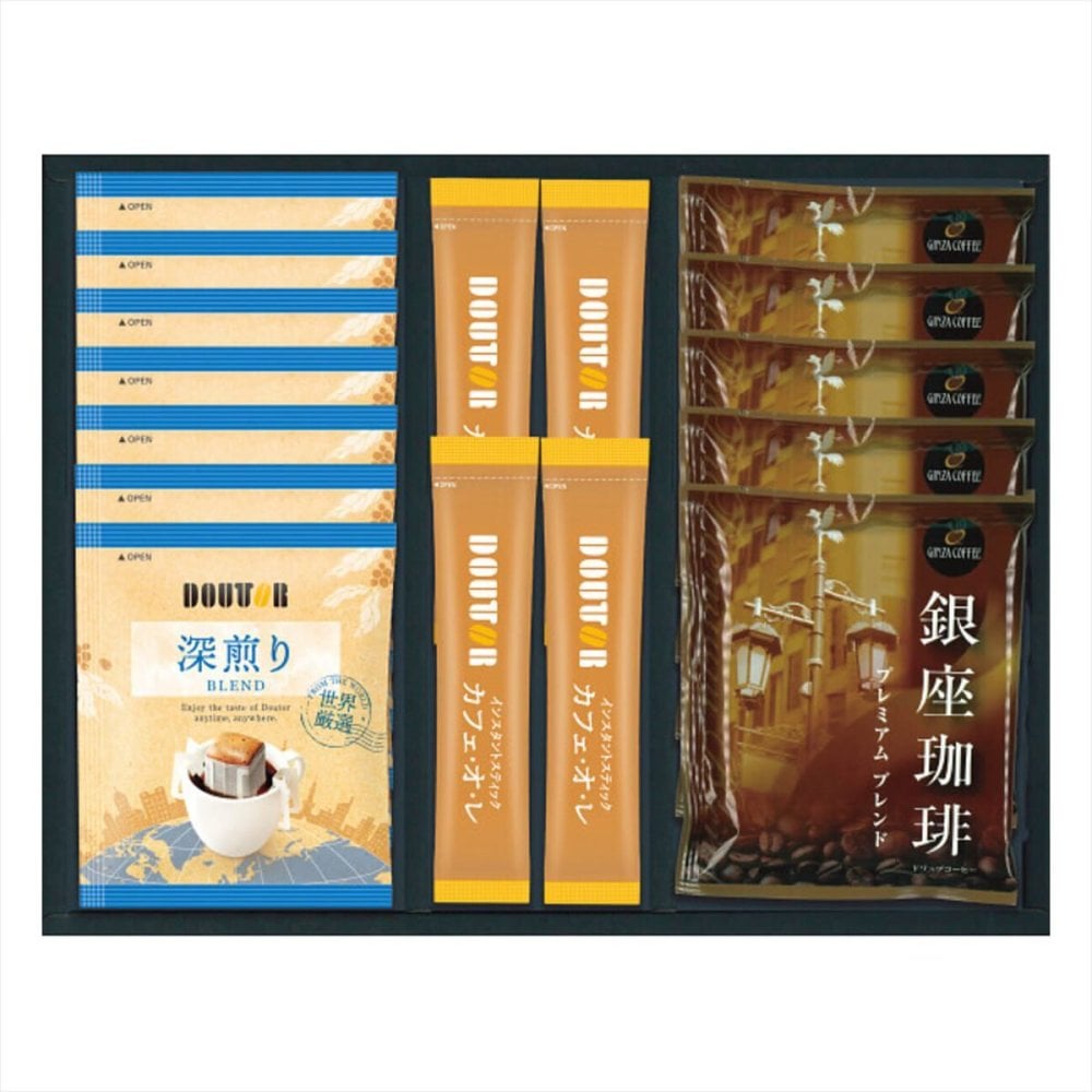 ドトールコーヒー 銀座珈琲 ギフトセット 3種 計16点入 コーヒーセット ドリップコーヒー スティックコーヒー