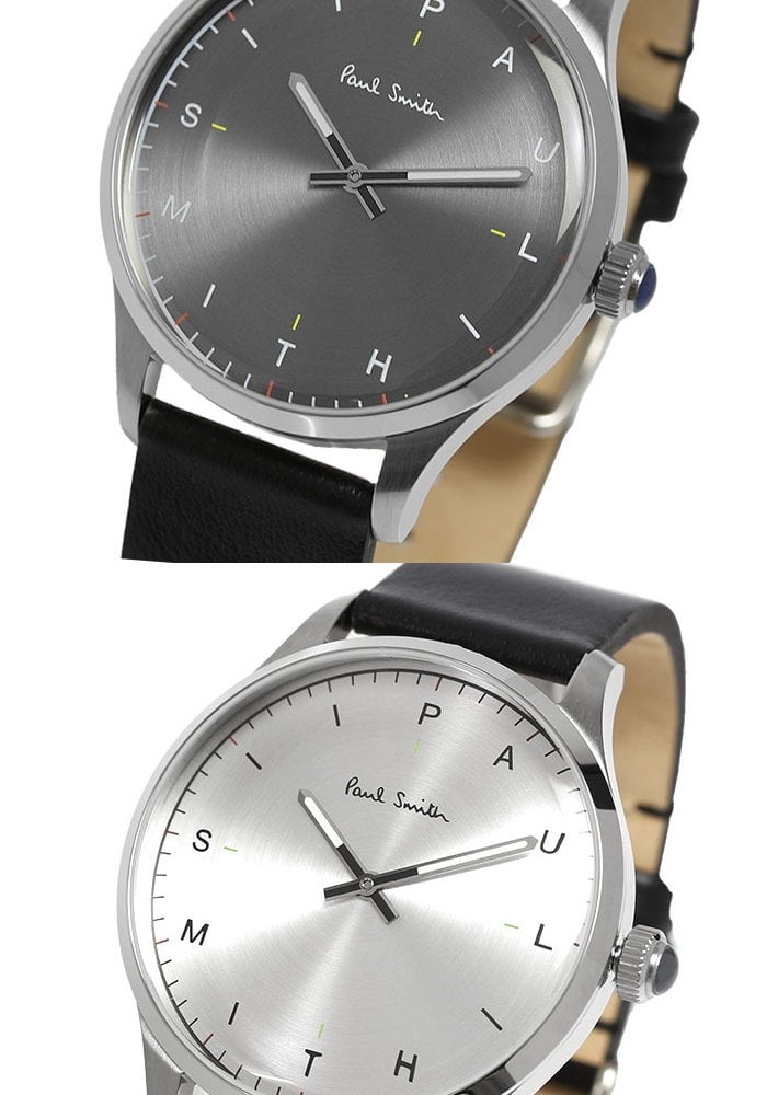 ポールスミス Paul Smith 腕時計 メンズ 革ベルト 41mm レザー クラシック ブランド 人気 ウォッチ ギフト プレゼント テンポ TEMPO グリーン グレー シルバー ブラック