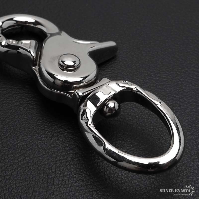 唐草 重厚 クロス キーリング キーホルダー キーフック クリップ 十字架 アラベスク キーチェーン silver シルバー 鍵 小物 メンズ 男性
