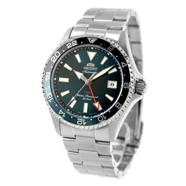 オリエント スポーツ マコ GMT 自動巻き 腕時計 ブランド メンズ ORIENT SPORTS RN-BC0002E アナログ ブルーグリーン
