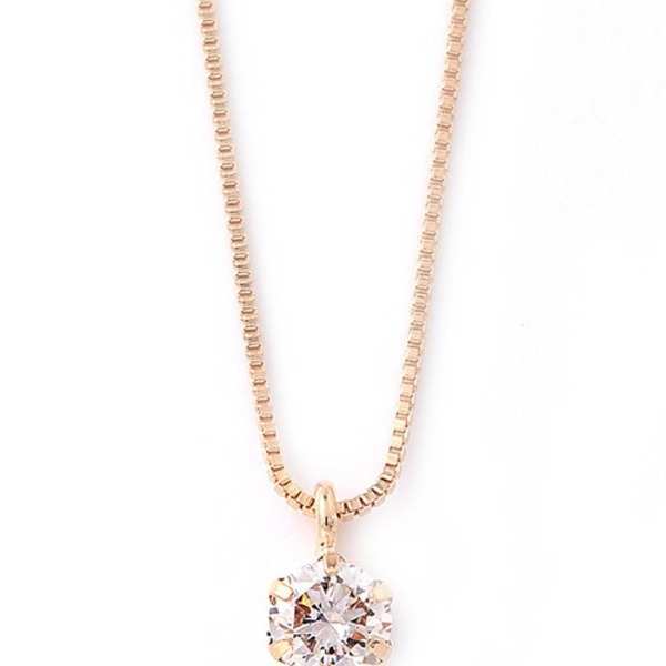 ダイヤモンド ネックレス K18 ピンクゴールド 0.1ct 一粒 ダイヤネックレス 6本爪 シンプル ペンダント レディース アクセサリー ジュエリー 誕生石 4月 ギフト プレゼント 贈り物 記念日 誕生日