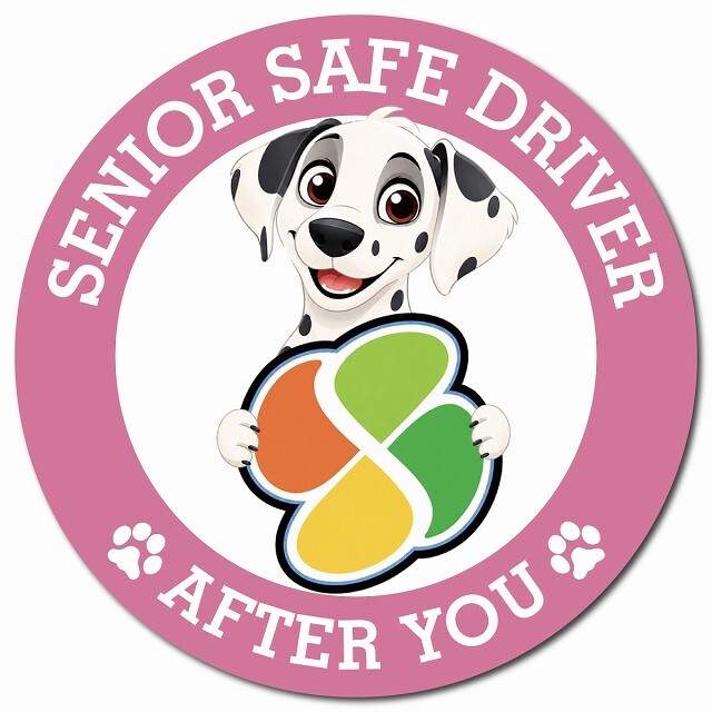 カーサイン 高齢者マーク SENIOR SAFE DRIVER ダルメシアン マグネット 強力 直径13cm 肉球 日本製 車 ステッカー