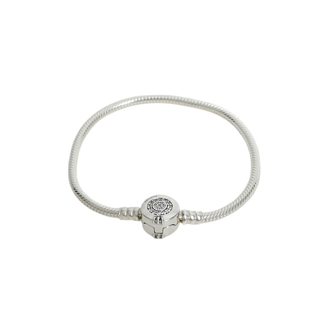パンドラ PANDORA Moments Sparkling Crown O Snake Chain Braceletアクセサリーブレスレット 599046c01-18 レディースシルバー