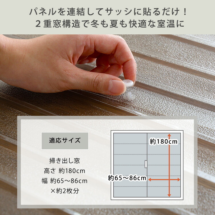すりガラス調断熱二重窓パネル 12枚入り (6枚×2セット)