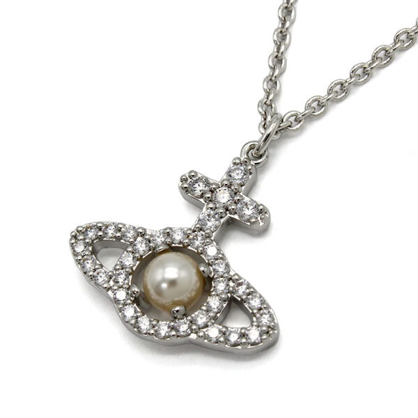 ヴィヴィアンウエストウッド VIVIENNE WESTWOOD ネックレス 630203AR-02P132-SM OLYMPIA PEARL PENDANT プラチナム シルバー